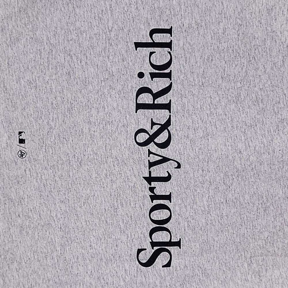 Sporty & Rich Dodgers Serif Tee In Heather Grey S NWT - Picture 13 of 15
